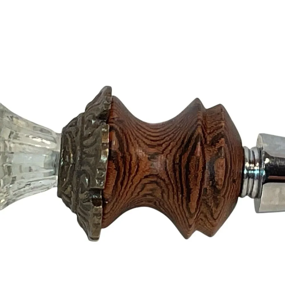 Two Wine Bottle Stoppers Handcrafted Made in USA Wood Glass Lathe